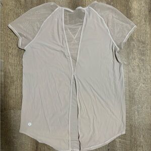 Lululemon mesh sleeve and split back Beige Top